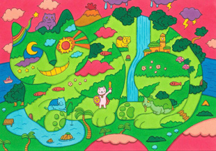 画駱駝柑子作品