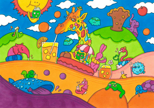 「Juice Resort」画駱駝柑子