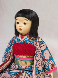 「10号市松人形(着物着用)」山崎明咲