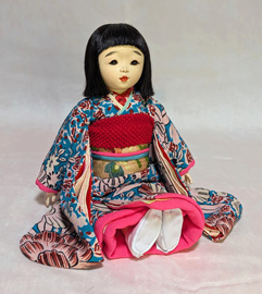 「10号市松人形(着物着用)」山崎明咲